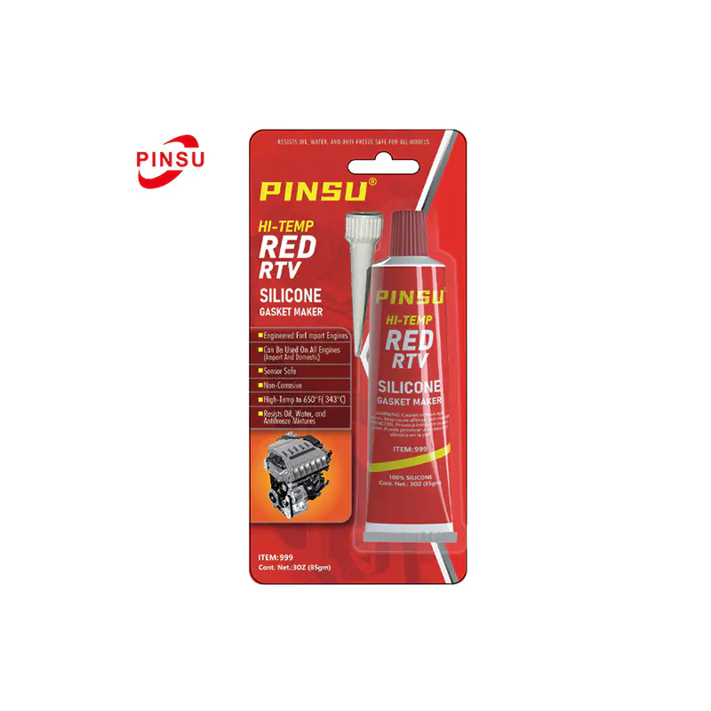 PINSU – Rot/Schwarz/Grau RTV hochtemperaturbeständige Silikon-Dichtung – wasserdichtes Dichtungsmittel in Automobil-/Industriequalität